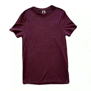 Women's ASOS Short Sleeve Maroon T Shirt Casual Lightweight Cotton Size Large